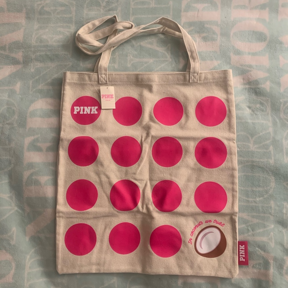 SOLD BNIB PINK Tote  - “In Coconuts We Trust”